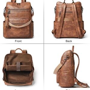 Brown Leather Laptop Backpack